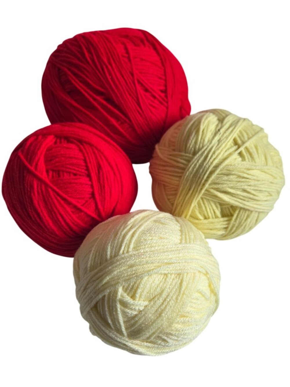 Lot Yarn Balls Red Yellow Knitting & Crocheting 4-Pack Soft Acrylic Blend Bundle